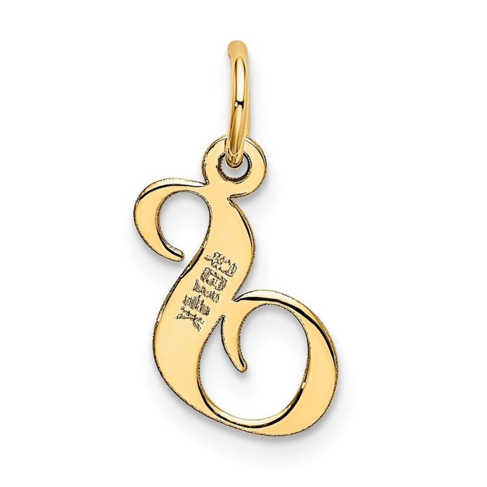 10k Yellow Gold Small Fancy Script Initial S Charm - image 4